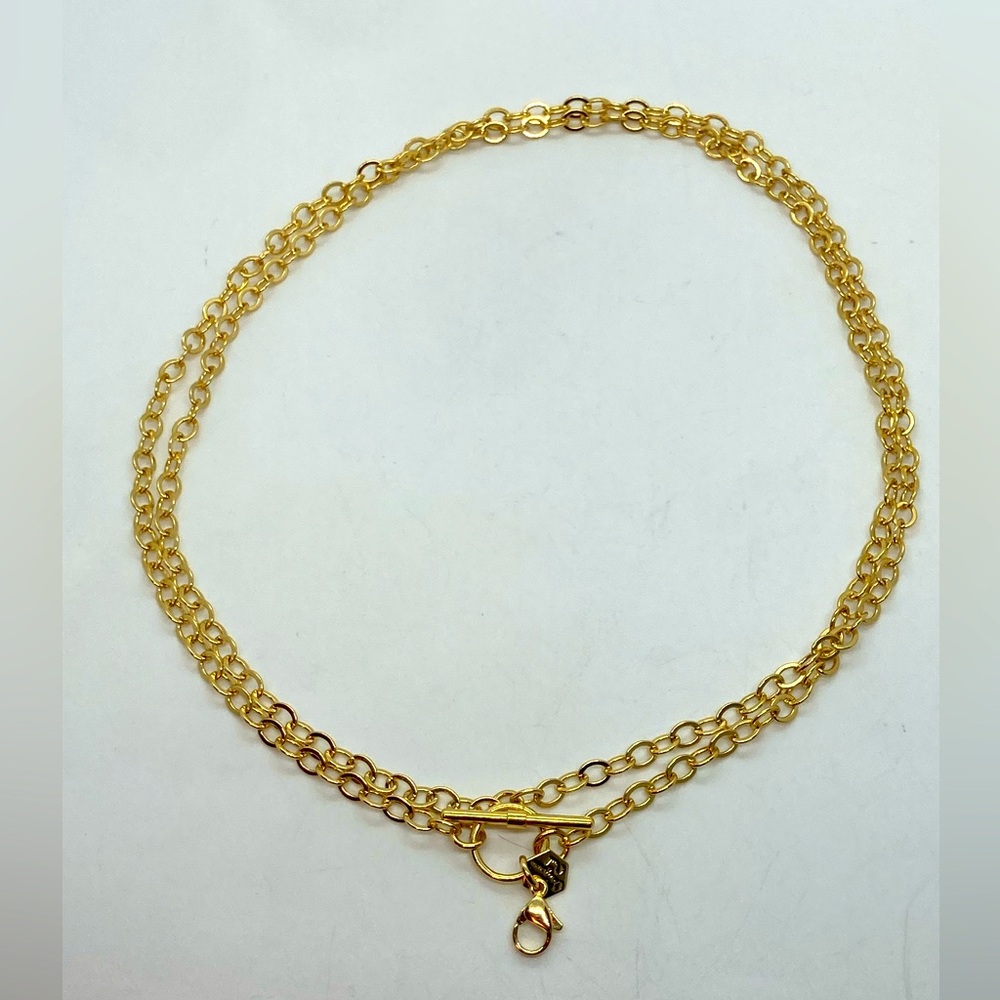 Origami Owl Gold Tone Double Row Multi Row Chain Necklace w Lobster Clip | 18” L